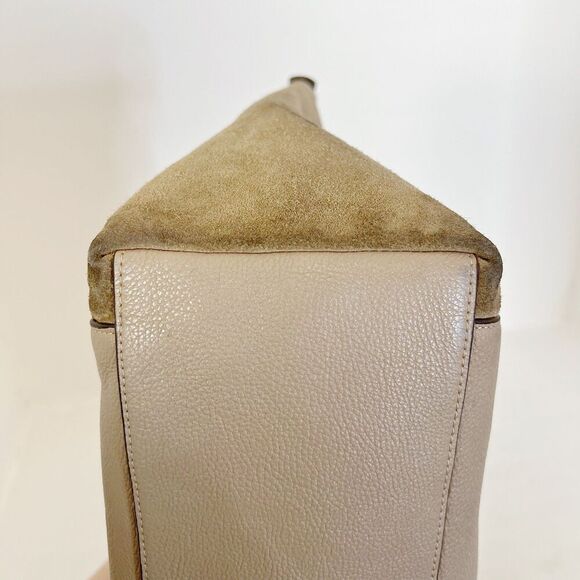 Coach Ava Tote in Taupe Leather and Suede Mixed Fabric Shoulder Bag Purse - Picture 7 of 12